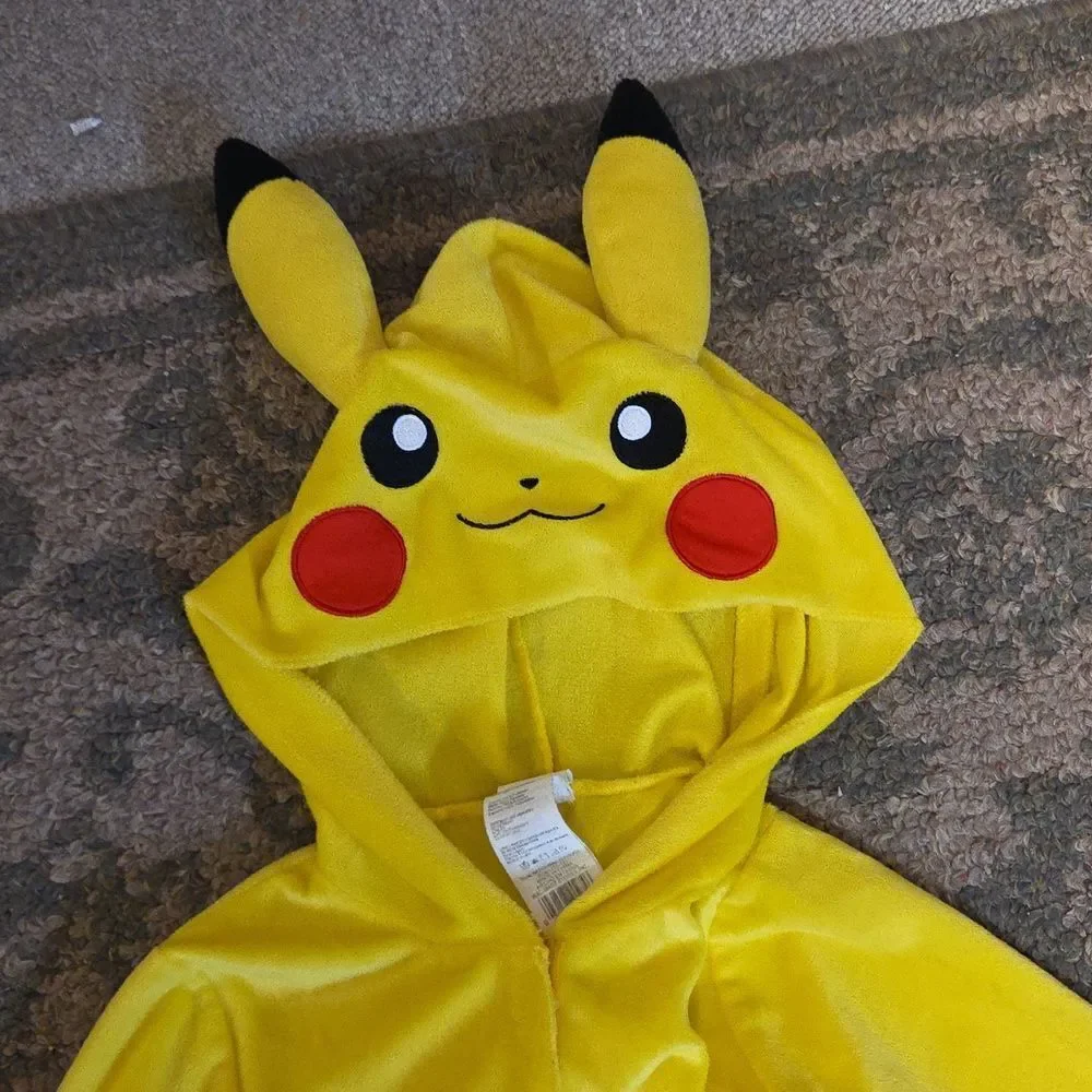 Pokemon Pikachu All in one Costume Hoodie‎ Sleepwear Chikds L 10-12